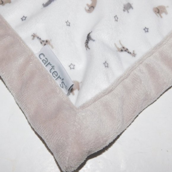 Carter's Gray White Zebra Safari Animal Print Security Blanket Baby nunu lovey - Picture 3 of 6